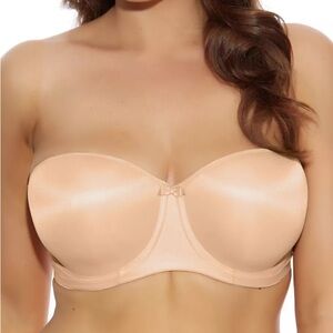 Elomi 40DD Molded Underwire Strapless Bra smoothing underwire nude EL1230 NWT*